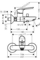 Hansgrohe Logis E Banyo Bataryası 71415000