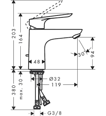 Logis E Tek kollu Lavabo bataryası 100 kumandalı  71178000