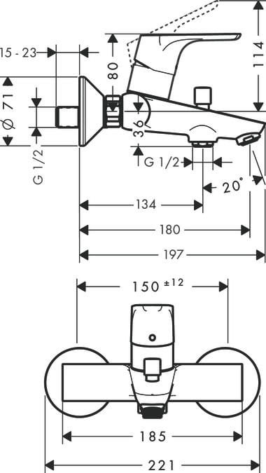 Hansgrohe Focus Tek kollu banyo bataryası aplike 31940000