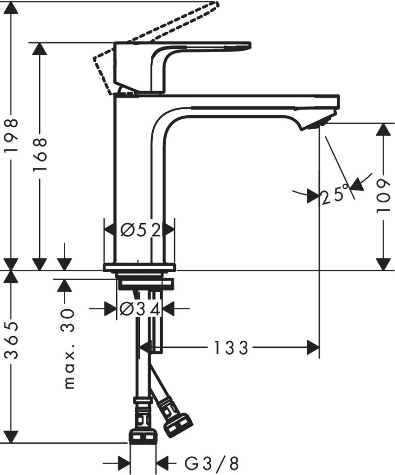 Hansgrohe Rebris S Tek Kollu Lavabo Bataryası 72520000