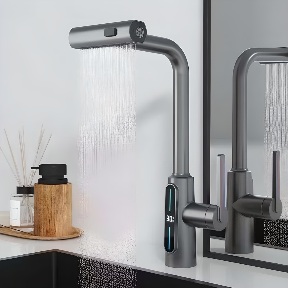 The Sink 3 Fonksiyonlu Antrasit Led Ekran Eviye Bataryası