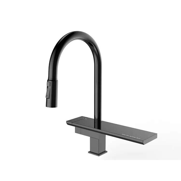 The Sink Aylux Şelale Akışlı Spiralli Siyah 4 Fonksiyonlu Eviye Bataryası