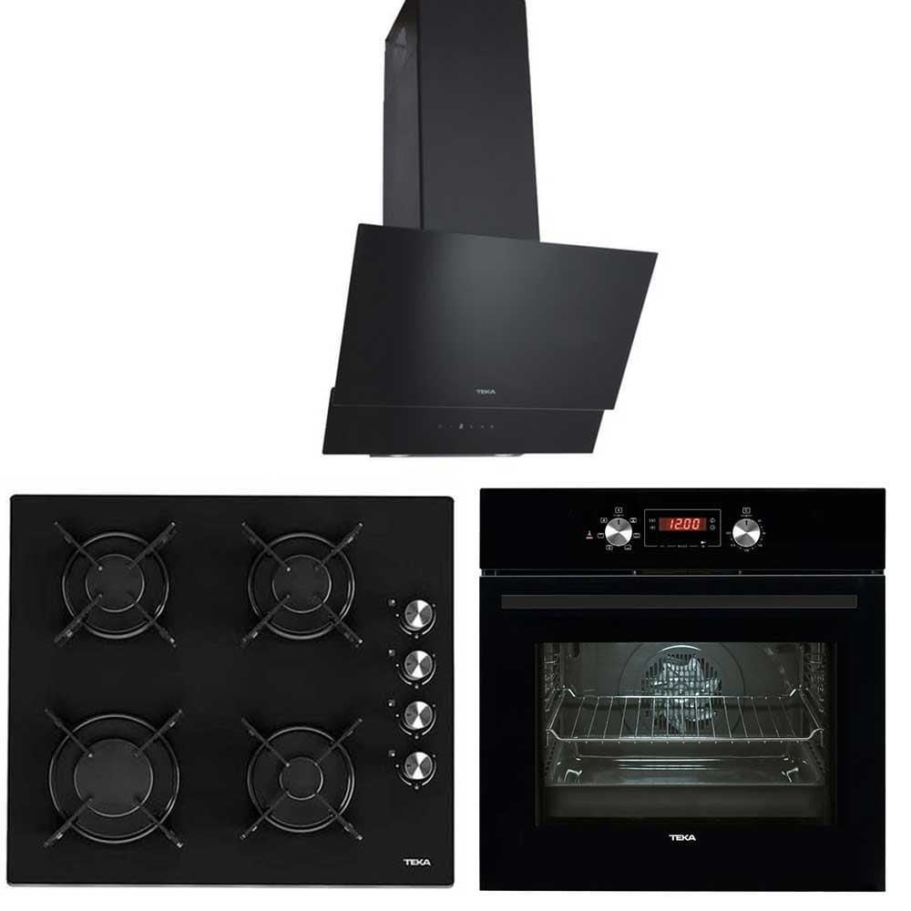 Teka Chef 5 Siyah Ankastre Set (Ocak + Fırın + Davlumbaz)