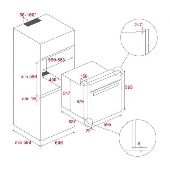 Teka Chef 5 Siyah Ankastre Set (Ocak + Fırın + Davlumbaz)
