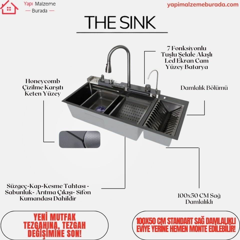 The Sink Aymarin 100x50 Teknolojik Eviye Seti