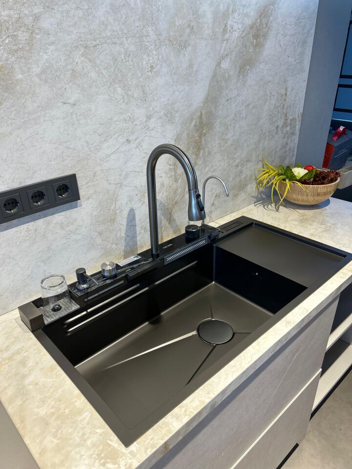 The Sink Marinax 100x50 Ultra Teknolojik Eviye Seti Sağ Damlalıklı