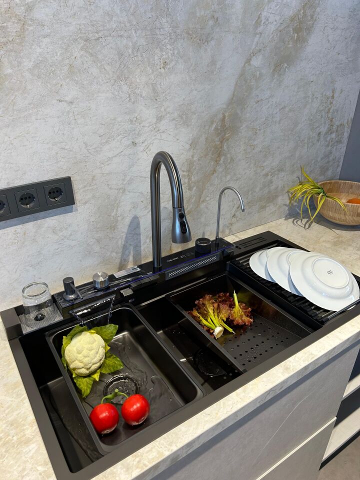 The Sink Marinax 100x50 Ultra Teknolojik Eviye Seti Sağ Damlalıklı