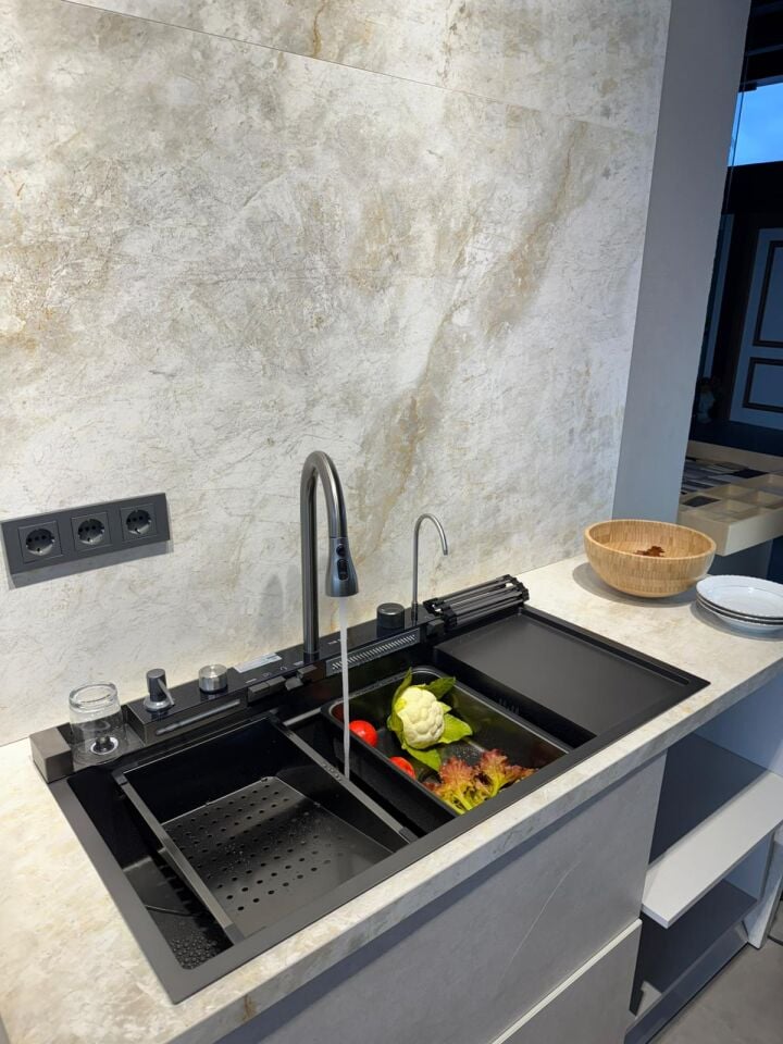 The Sink Marinax 100x50 Ultra Teknolojik Eviye Seti Sağ Damlalıklı