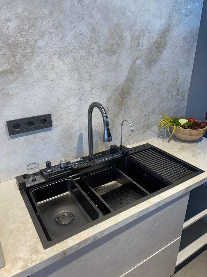 The Sink Marinax 100X50 Ultra Teknolojik Eviye Seti Sol Damlalıklı
