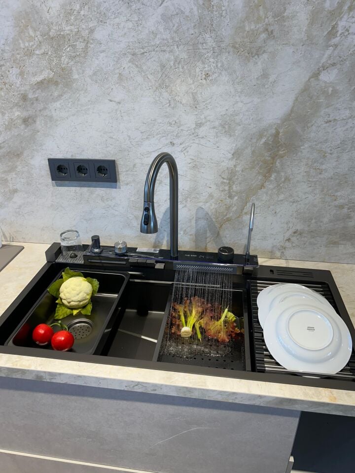 The Sink Marinax 100X50 Ultra Teknolojik Eviye Seti Sol Damlalıklı