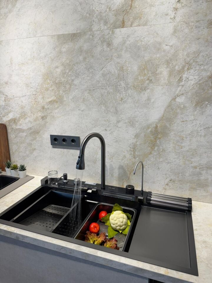 The Sink Marinax 100X50 Ultra Teknolojik Eviye Seti Sol Damlalıklı