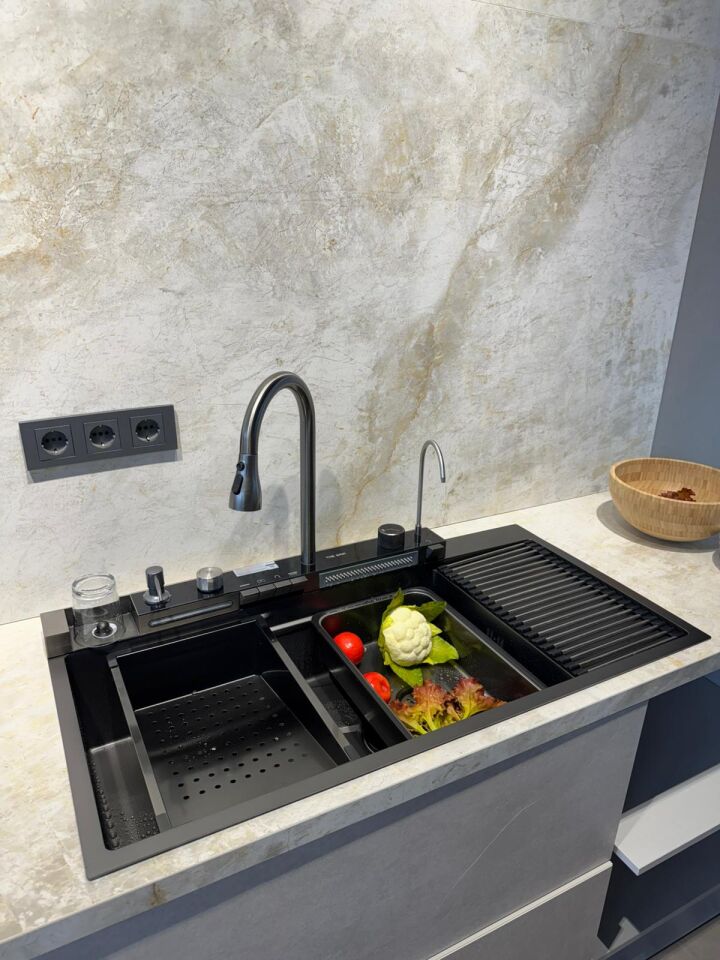 The Sink Marinax 100X50 Ultra Teknolojik Eviye Seti Sol Damlalıklı