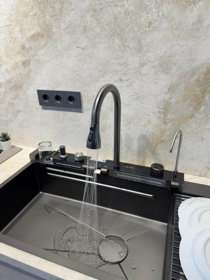 The Sink Marinax 100X50 Ultra Teknolojik Eviye Seti Sol Damlalıklı