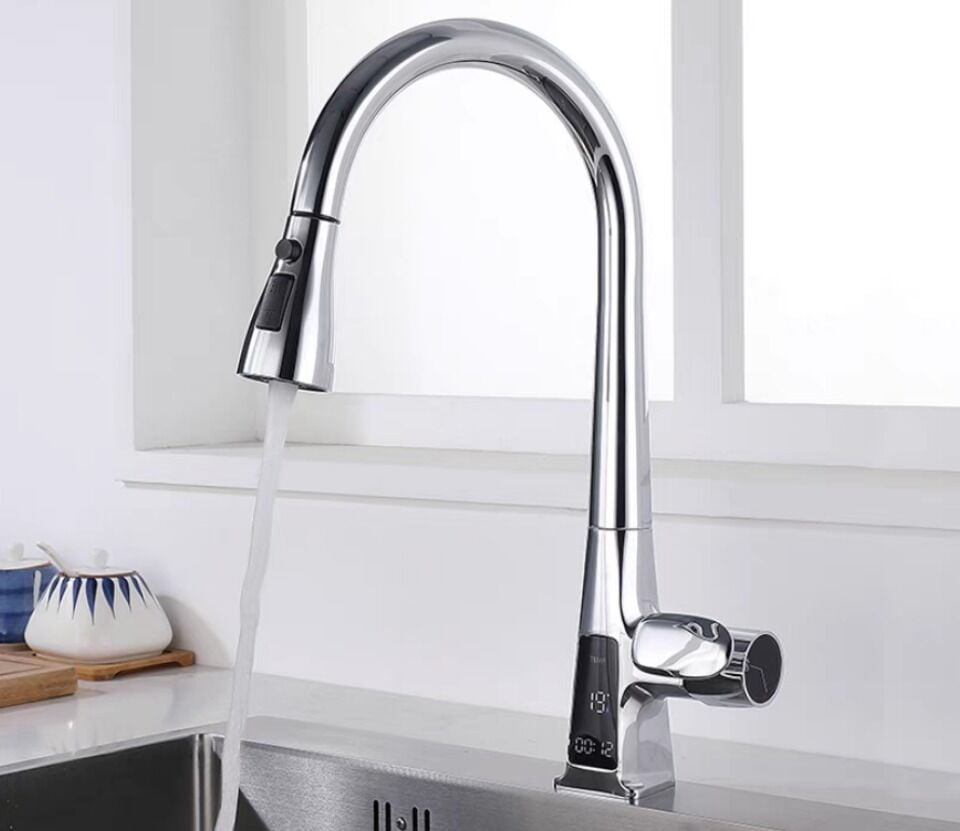 The Sink Yumay 3 Fonksiyonlu Led Ekran Krom Eviye Bataryası