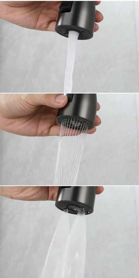 The Sink Yumay 3 Fonksiyonlu Led Ekran Siyah Eviye Bataryası