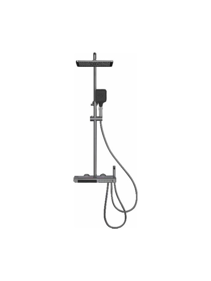 Fleko Piano Active Antrasit Termostatik Duş Seti
