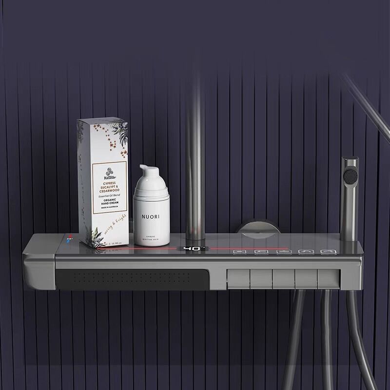 Fleko Piano Active Antrasit Termostatik Duş Seti