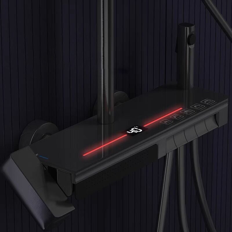 Fleko Piano Active Antrasit Termostatik Duş Seti